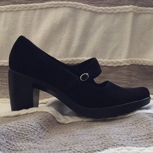 Black Suede Dansko Mary Jane Heel. Only worn once!
